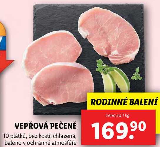 VEPŘOVÁ PEČENĚ 10 plátků, cena za 1 kg 