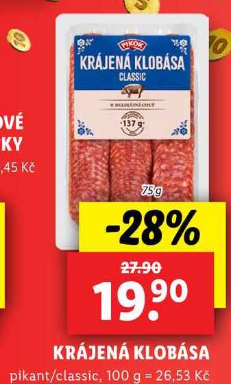 KRÁJENÁ KLOBÁSA, 75 g