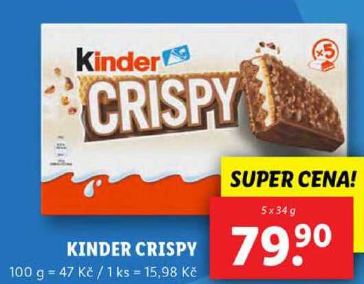 KINDER CRISPY, 5x 34 g