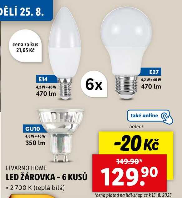 LED ŽÁROVKA - 6 KUSŮ