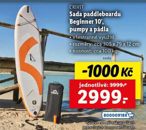 Sada paddleboardu Beginner 10', pumpy a pádla 