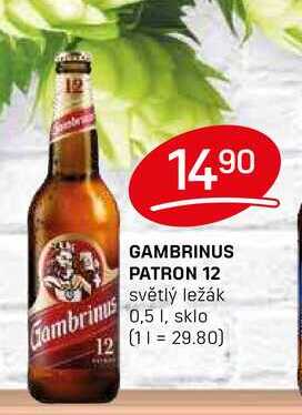 GAMBRINUS PATRON 12 světlý ležák 0,5l
