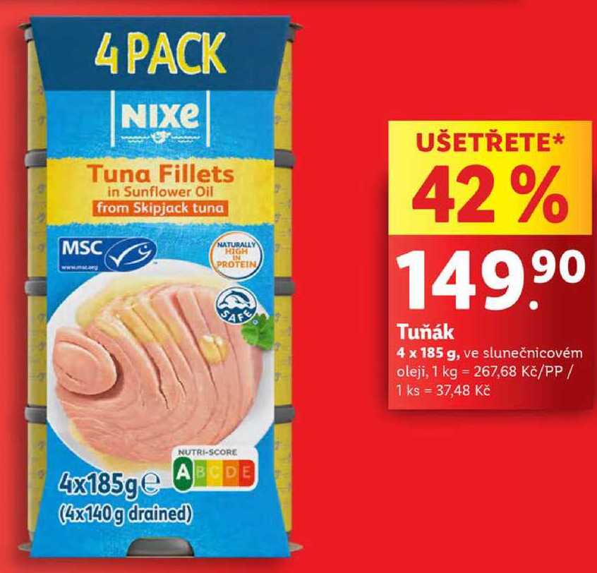 Tuňák, 4x 185 g
