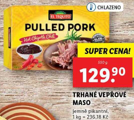 TRHANÉ VEPŘOVÉ MASO, 550 g