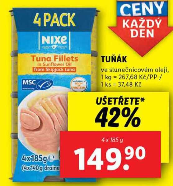 TUŇÁK, 4x 185 g
