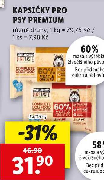 KAPSIČKY PRO PSY PREMIUM, 4x 100 g