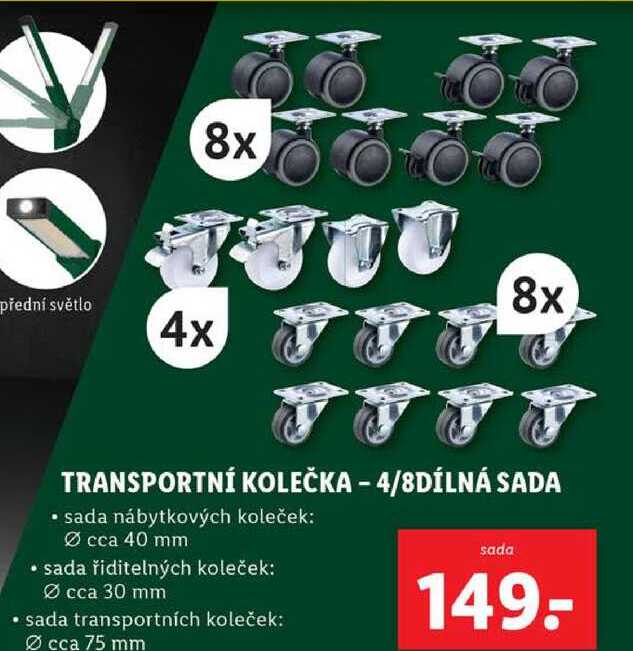 TRANSPORTNÍ KOLEČKA - 4/8DÍLNÁ SADA