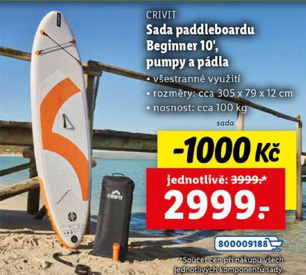 Sada paddleboardu Beginner 10', pumpy a pádla