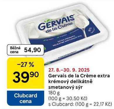 Gervais de la Crème extra krémový delikátně smetanový sýr, 180 g 