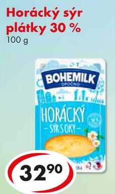 Horácký sýr plátky 30%, 100 g 