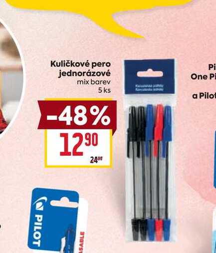 Kuličkové pero jednorázové mix barev 5 ks 