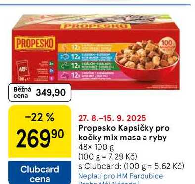 Propesko Kapsičky pro kočky mix masa a ryby, 48× 100 g 