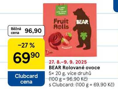 BEAR Rolované ovoce, 5x 20 g, více druhů  