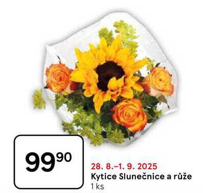 Kytice Slunečnice a růže, 1 ks 