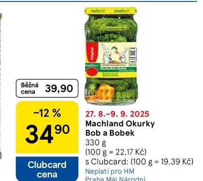 Machland Okurky Bob a Bobek, 330 g
