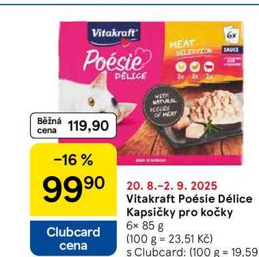 Vitakraft Poésie Délice Kapsičky pro kočky, 6x 85 g  