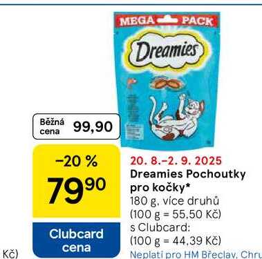 Dreamies Pochoutky pro kočky, 180 g, více druhů 