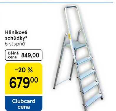 Hliníkové schůdky, 5 stupňů 