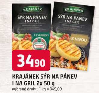 KRAJÁNEK SÝR NA PÁNEV I NA GRIL 2x 50 g
