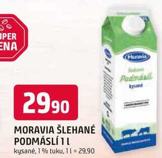 Moravia Kysané podmáslí 1% 1l v akci