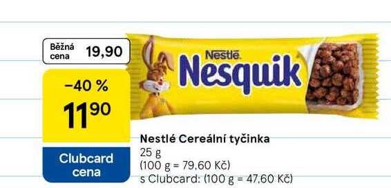 Nesquik Nestlé Cereální tyčinka, 25 g