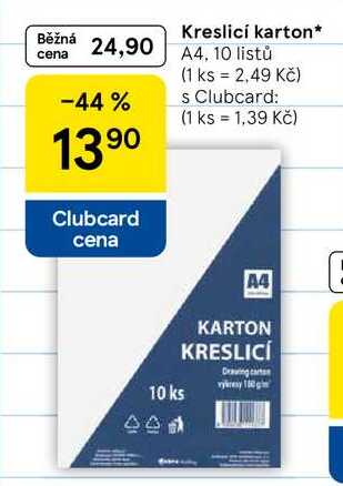 Kreslici karton, A4, 10 listů 