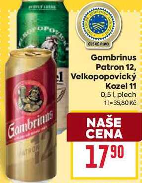 Velkopopovický Kozel 11 0,5 l, plech