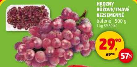 HROZNY RŮŽOVÉ/TMAVÉ BEZSEMENNÉ balené, 500 g