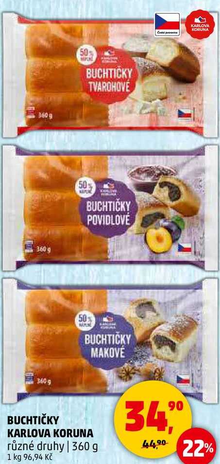 BUCHTIČKY MAKOVÉ KARLOVA KORUNA různé druhy, 360 g