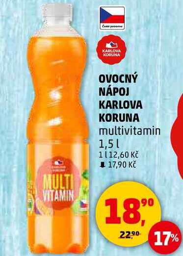 OVOCNÝ NÁPOJ KARLOVA KORUNA multivitamin, 1,5 l