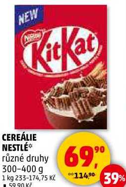 CEREÁLIE NESTLÉ různé druhy, 300-400 g  
