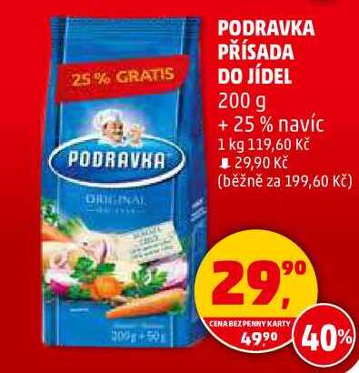 PODRAVKA PŘÍSADA DO JÍDEL, 200 g +25% navíc  