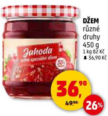 DŽEM různé druhy, 450 g