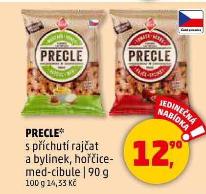 PRECLE s příchutí rajčat a bylinek, hořčice- med-cibule, 90 g 