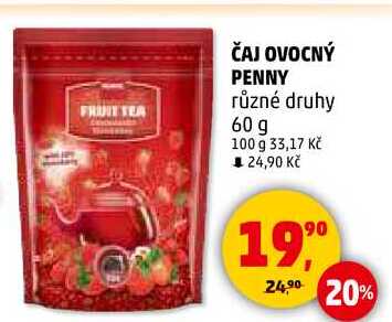 ČAJ OVOCNÝ PENNY různé druhy, 60 g
