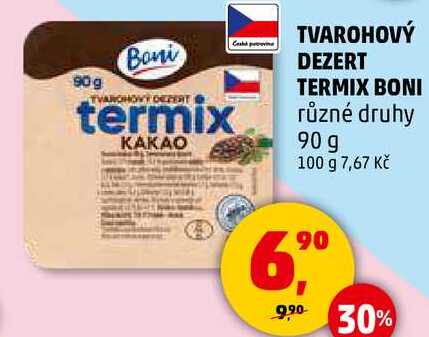 TVAROHOVÝ DEZERT TERMIX BONI různé druhy, 90 g  