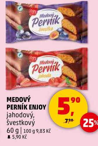 MEDOVÝ PERNÍK ENJOY jahodový, švestkový, 60 g  