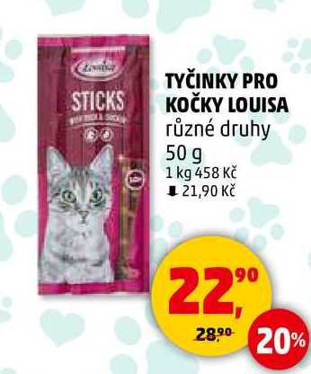 TYČINKY PRO KOČKY LOUISA různé druhy, 50 g 