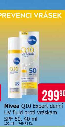 Nivea Q10 Expert denní UV fluid proti vráskám SPF 50, 40 ml