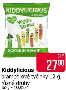 Kiddylicious bramborové tyčinky 12 g, různé druhy 