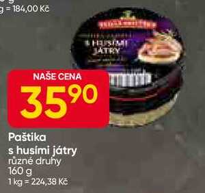 Paštika s husími játry různé druhy 160 g 