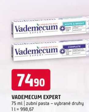 VADEMECUM EXPERT 75 ml zubní pasta vybrané druhy 