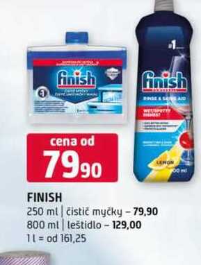 FINISH 250 ml čistič myčky 800 ml leštidlo 