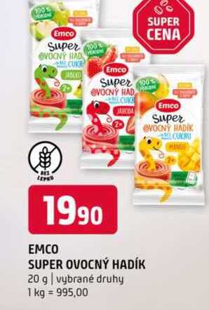 EMCO SUPER OVOCNÝ HADÍK 20 g vybrané druhy 