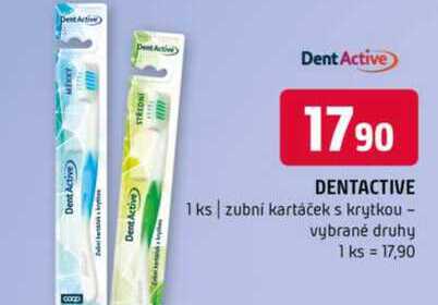 DENTACTIVE 1 ks zubní kartáček s krytkou vybrané druhy
