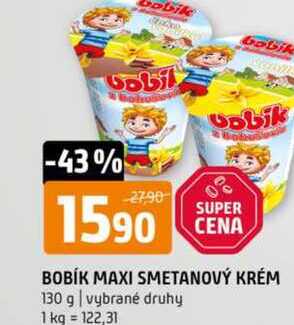 BOBÍK MAXI SMETANOVÝ KRÉM 130 g vybrané druhy