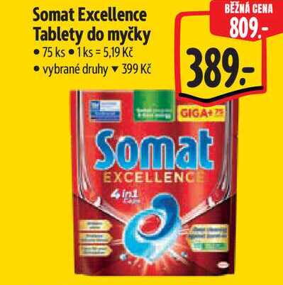 Somat Excellence Tablety do myčky  75 ks 