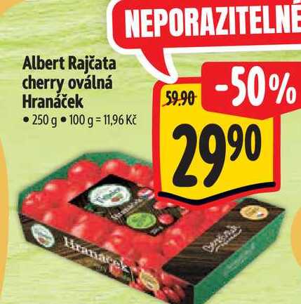 Albert Rajčata cherry oválná Hranáček 250 g 