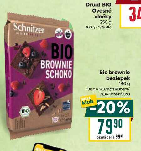 Bio brownie bezlepek 140 g