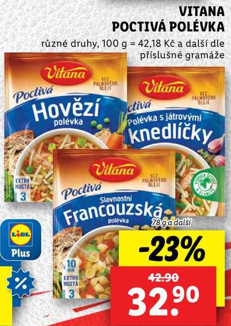 VITANA POCTIVÁ POLÉVKA, 78 g a další